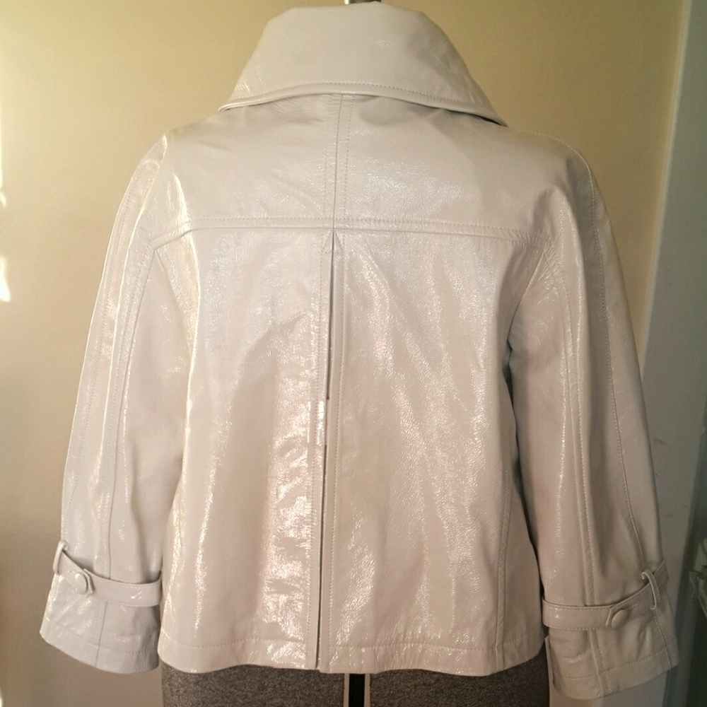 White Leather Swing Coat